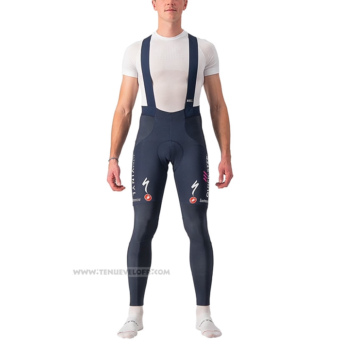2022 Maillot Cyclisme Deceuninck Quick Step Bleu Blanc Manches Longues et Cuissard